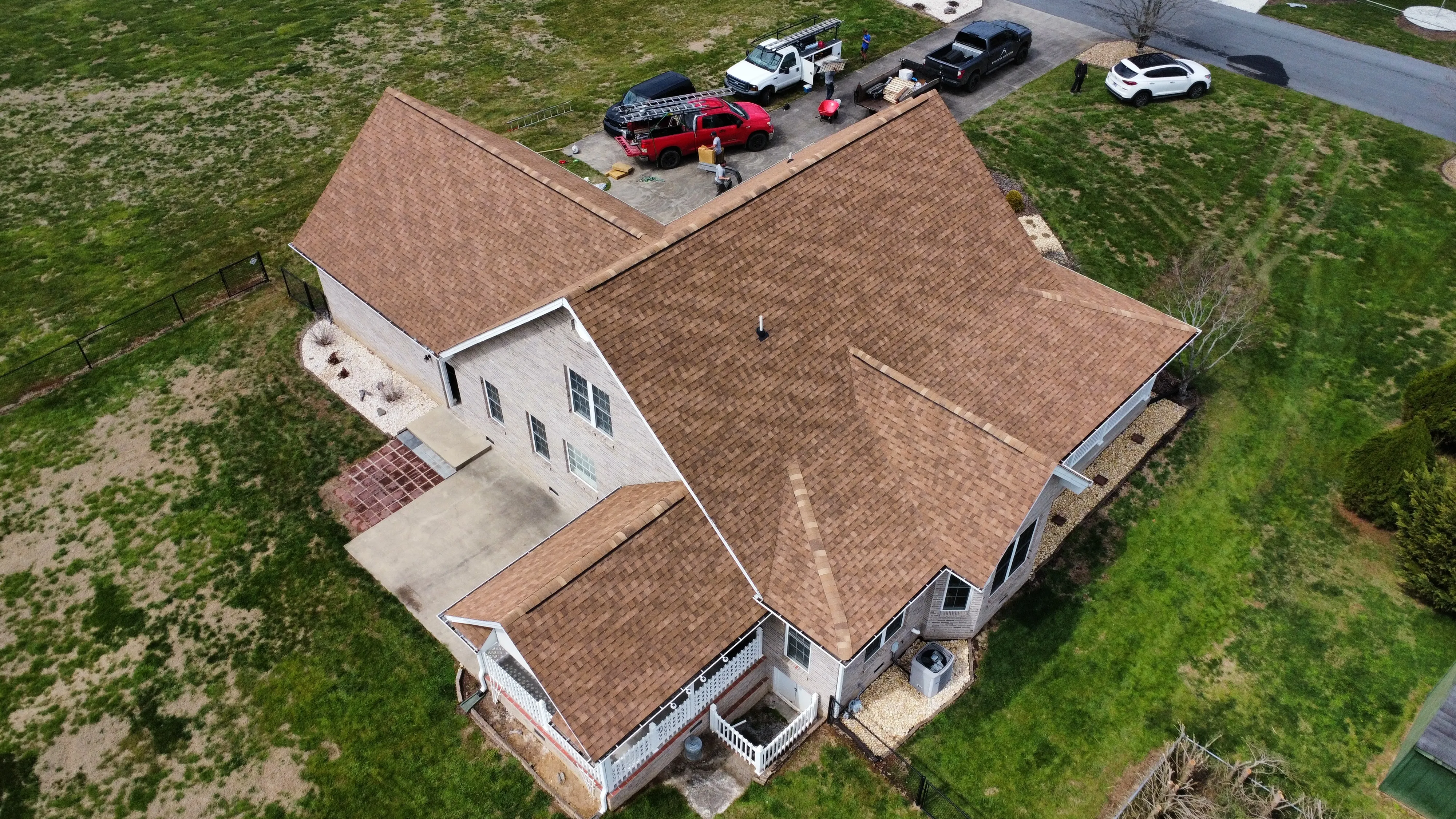 White's Roofing Co crew on a roofing job site